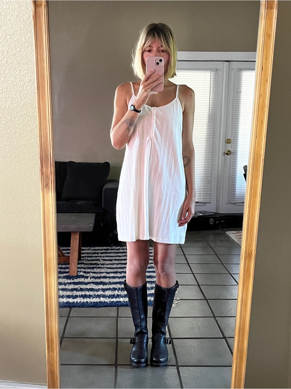 H&M White Buttoned Maternity dress